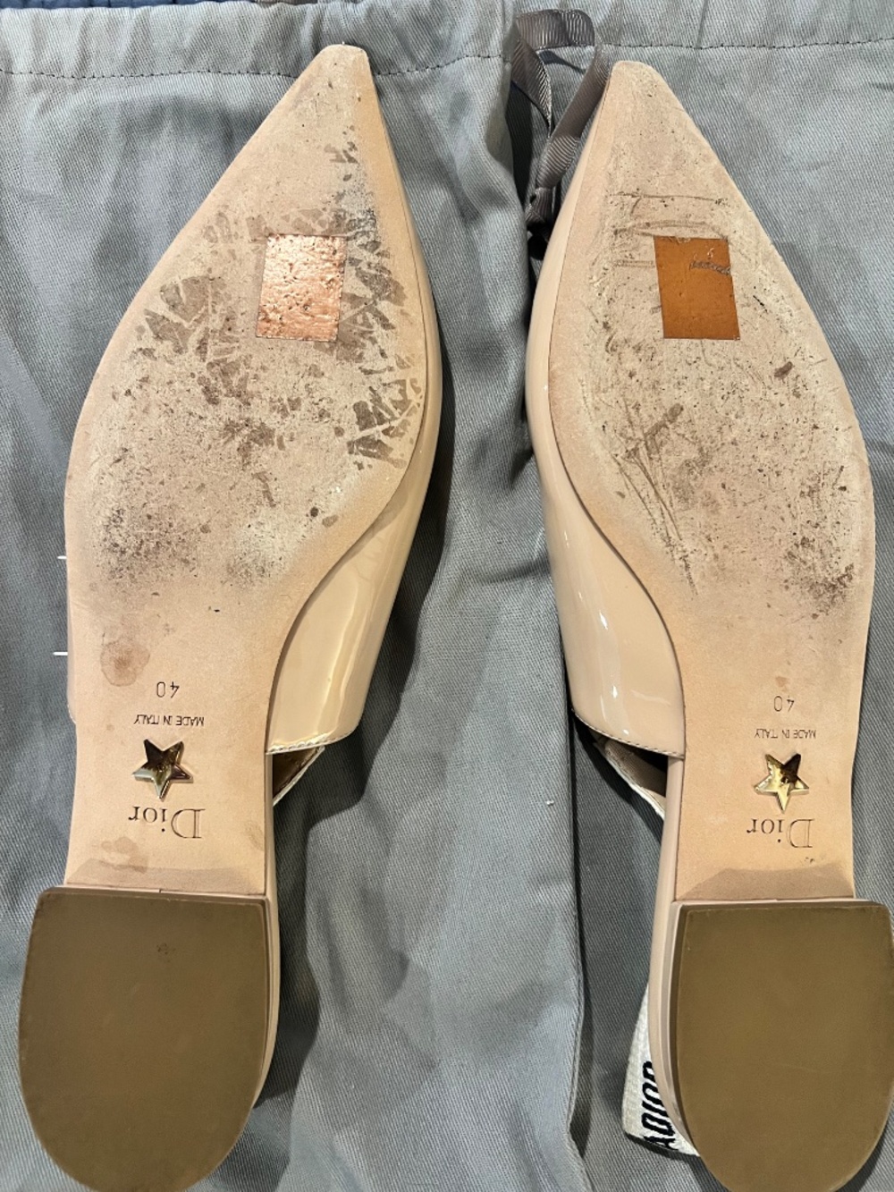 Christian Dior Patent Ribbon J'Adior Slingback Ballet Flats- Size 40 - Picture 6 of 6